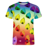 Gradient Leaves Pattern Cotton T-Shirt 16