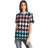 Transgender Flag Color Argyle T-shirt