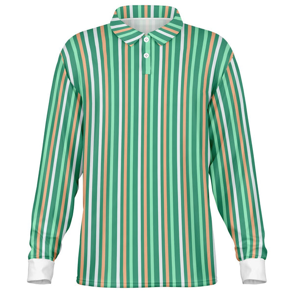 Multicolor Striped Long Sleeve Polo