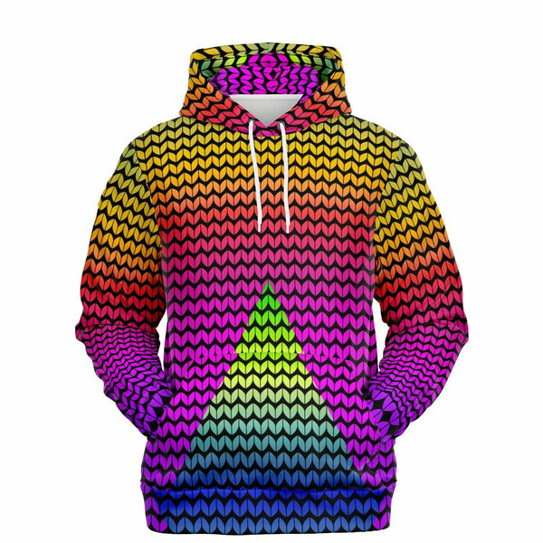 Neon Pyramid Knit Effect Hoodie