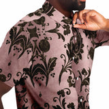 Embossed Black Velvet Button Down Shirt 2