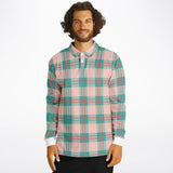 Pop Plaid  Long Sleeve Polo