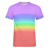 Rainbow Color Palette Stripes Cotton T-shirt