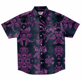 Embossed Purple Velvet Button Down Shirt 6