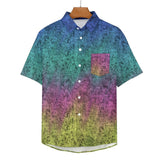 Gradient Texture Pattern Faux Linen Button Down Shirt with chest pocket 19