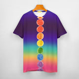Rainbow Chakra Color Cotton T-Shirt