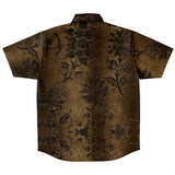 Embossed Black Velvet Button Down Shirt 9