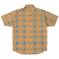 Orange Blue Wave Circle Button Down