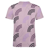 Unisex Half Rainbow Pattern Big Print Cotton T-Shirt