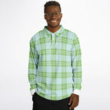 Lemon Water Plaid Long Sleeve Polo