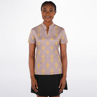 Rose Gold Sunburst Stand Up Collar Polo