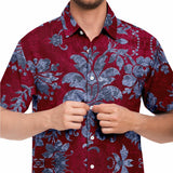 Embossed Red Velvet Button Down Shirt 2