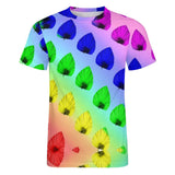 Gradient Leaves Pattern Cotton T-Shirt 11