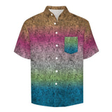 Gradient Texture Pattern Faux Linen Button Down Shirt with chest pocket 2