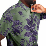 Embossed Purple Velvet Button Down Shirt 2