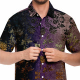 Embossed Dark Velvet Button Down Shirt