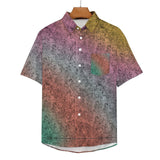 Gradient Texture Pattern Faux Linen Button Down Shirt with chest pocket 6