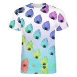 Gradient Leaves Pattern Cotton T-Shirt 13