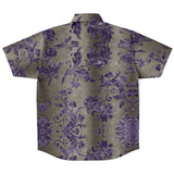 Embossed Purple Velvet Button Down Shirt 3