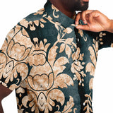 Embossed Champagne Velvet Button Down Shirt 10