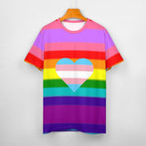 Rainbow Trans Pride Heart Cotton T-Shirt