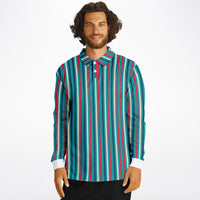 Multicolor Striped Long Sleeve Polo