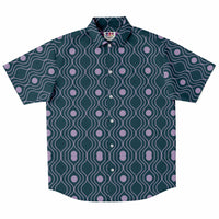 Midnight Orchid Wave Circle Button Down