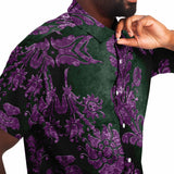 Embossed Purple Velvet Button Down Shirt 10
