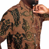 Linen Pattern Embossed Button Down Shirt 3