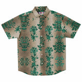 Embossed Teal Velvet Button Down Shirt 4