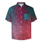 Gradient Texture Pattern Faux Linen Button Down Shirt with chest pocket 14