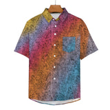Gradient Texture Pattern Faux Linen Button Down Shirt with chest pocket 16