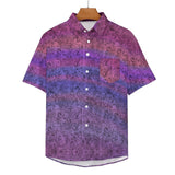 Gradient Texture Pattern Faux Linen Button Down Shirt with chest pocket 20