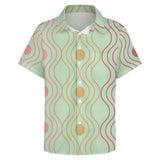 Color Palette Lace Pattern Button Down