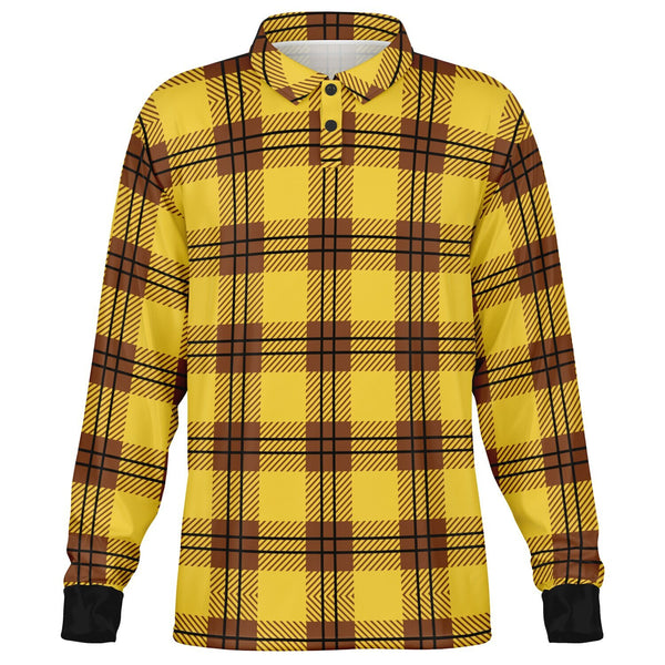 Fall Plaid Long Sleeve Polo