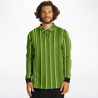 Multicolor Striped Long Sleeve Polo