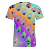 Gradient Leaves Pattern Cotton T-Shirt 6