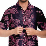 Embossed Pink Velvet Button Down Shirt 9