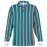 Multicolor Striped Long Sleeve Polo