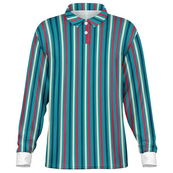 Multicolor Striped Long Sleeve Polo