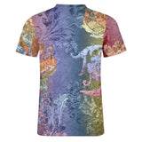 Embossed Streak Pattern Cotton T-Shirt