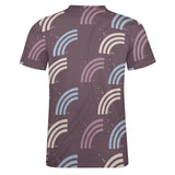 Unisex Half Rainbow Pattern Big Print Cotton T-Shirt