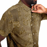 Embossed Gold Velvet Button Down Shirt