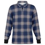 Gentleman Plaid Long Sleeve Polo