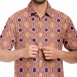 Dahlia Violet Wave Circle Button Down