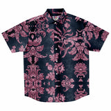 Embossed Pink Velvet Button Down Shirt 6