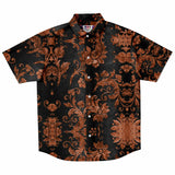 Embossed Russet Velvet Button Down Shirt 5
