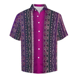 Tribal Pattern Faux Linen Shirt with pocket 6