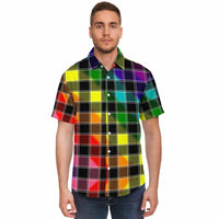 Rainbow Grid Button Down Shirt