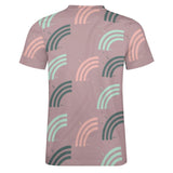 Unisex Half Rainbow Pattern Big Print Cotton T-Shirt